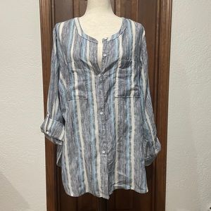 NWOT Caslon Striped Button Up XL